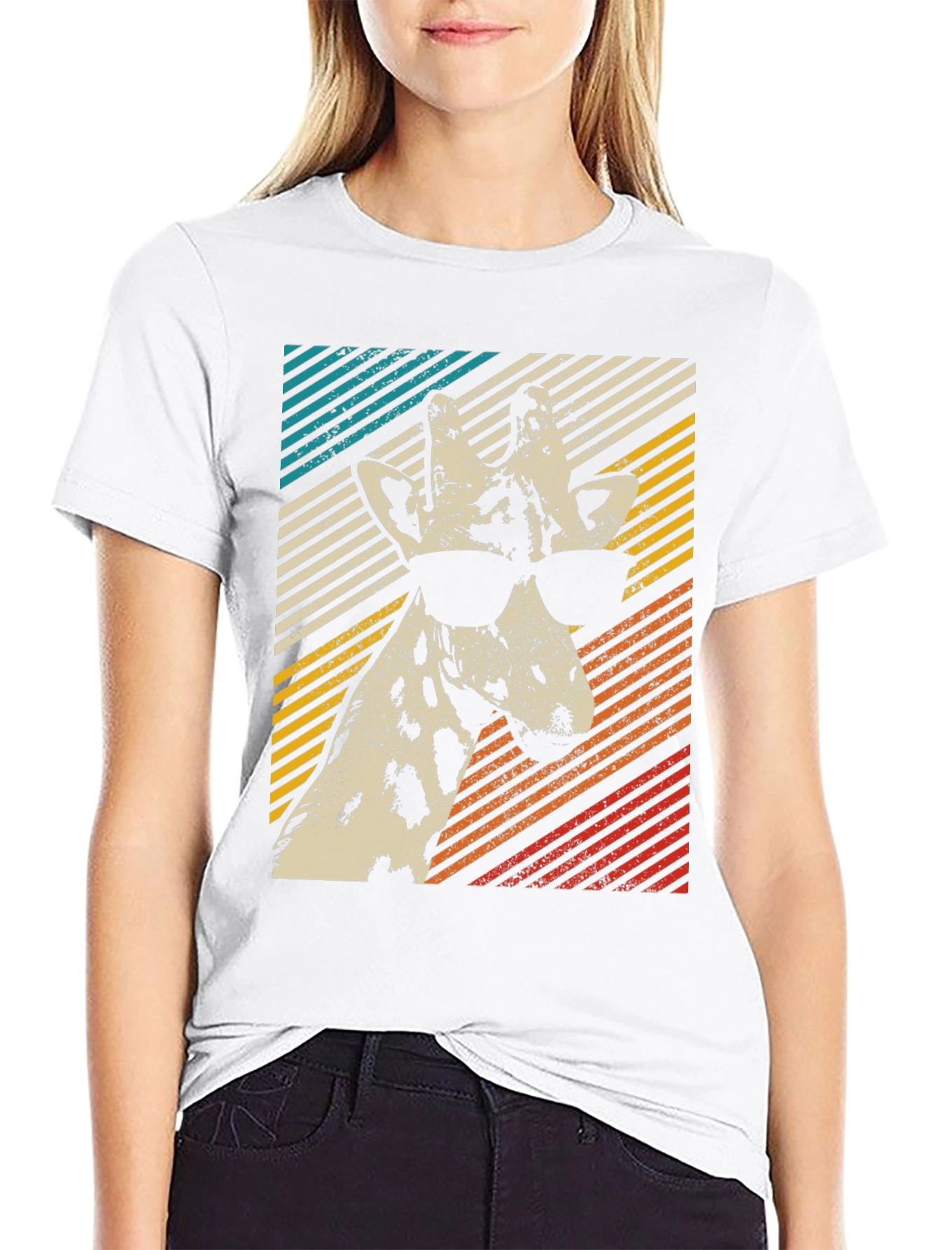 Cool Giraffe Retro Style T-Shirt
