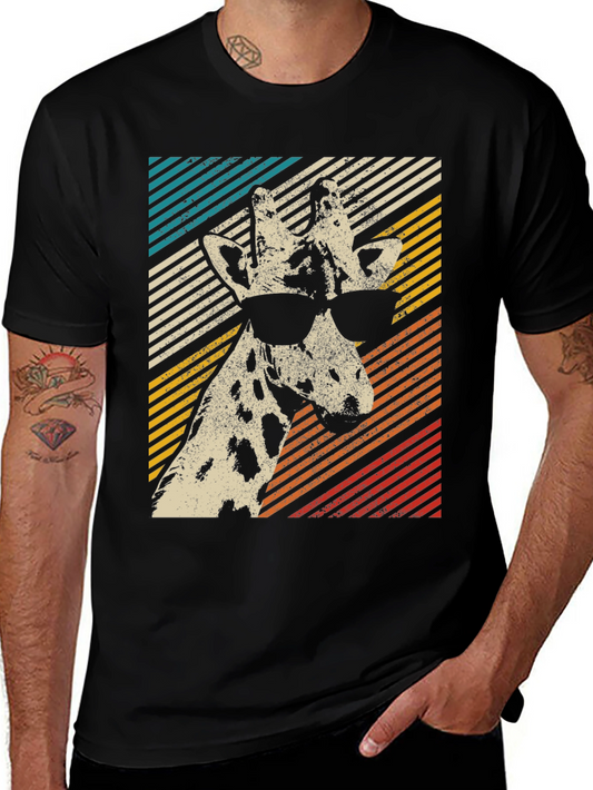 Cool Giraffe Retro Style T-Shirt
