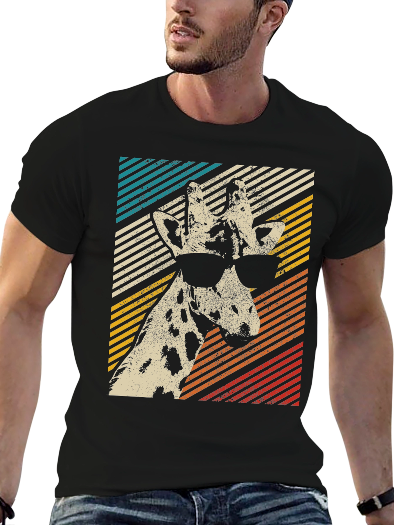 Cool Giraffe Retro Style T-Shirt