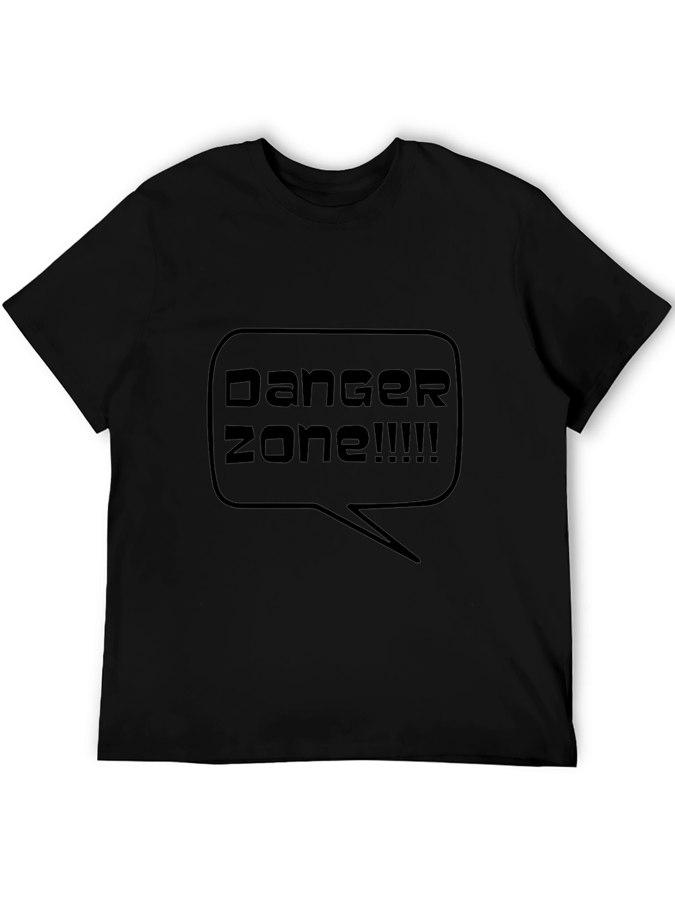 Danger Zone Graphic Tee - Black Cotton T-Shirt