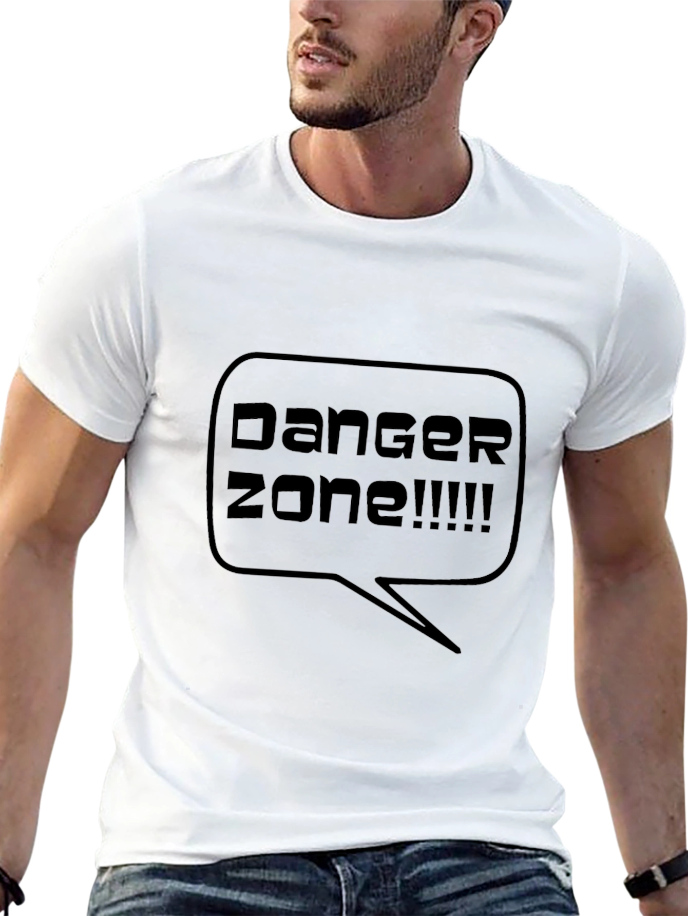 Danger Zone Graphic Tee - Black Cotton T-Shirt