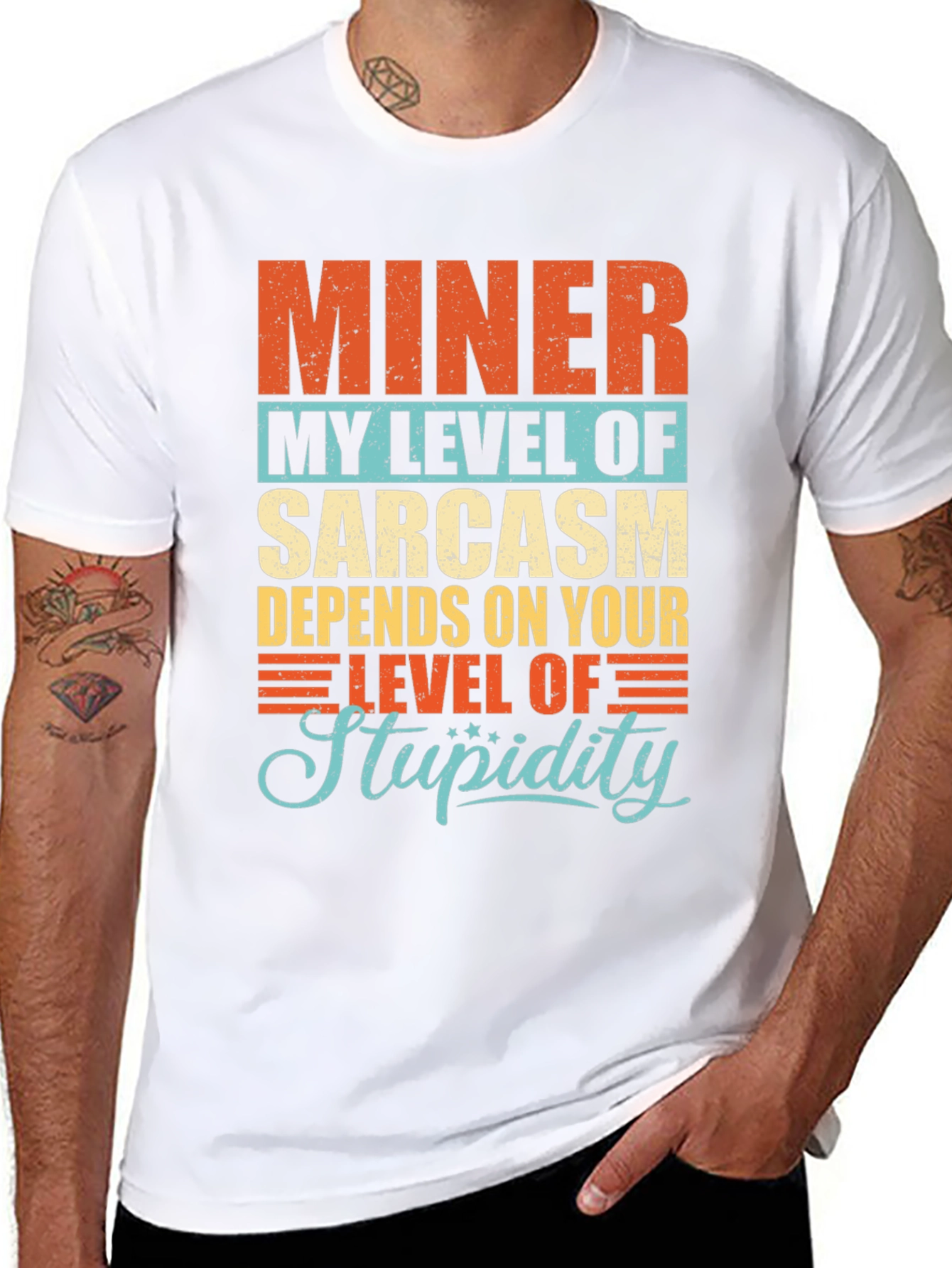 Miner Sarcasm Level Mens Graphic T-Shirt