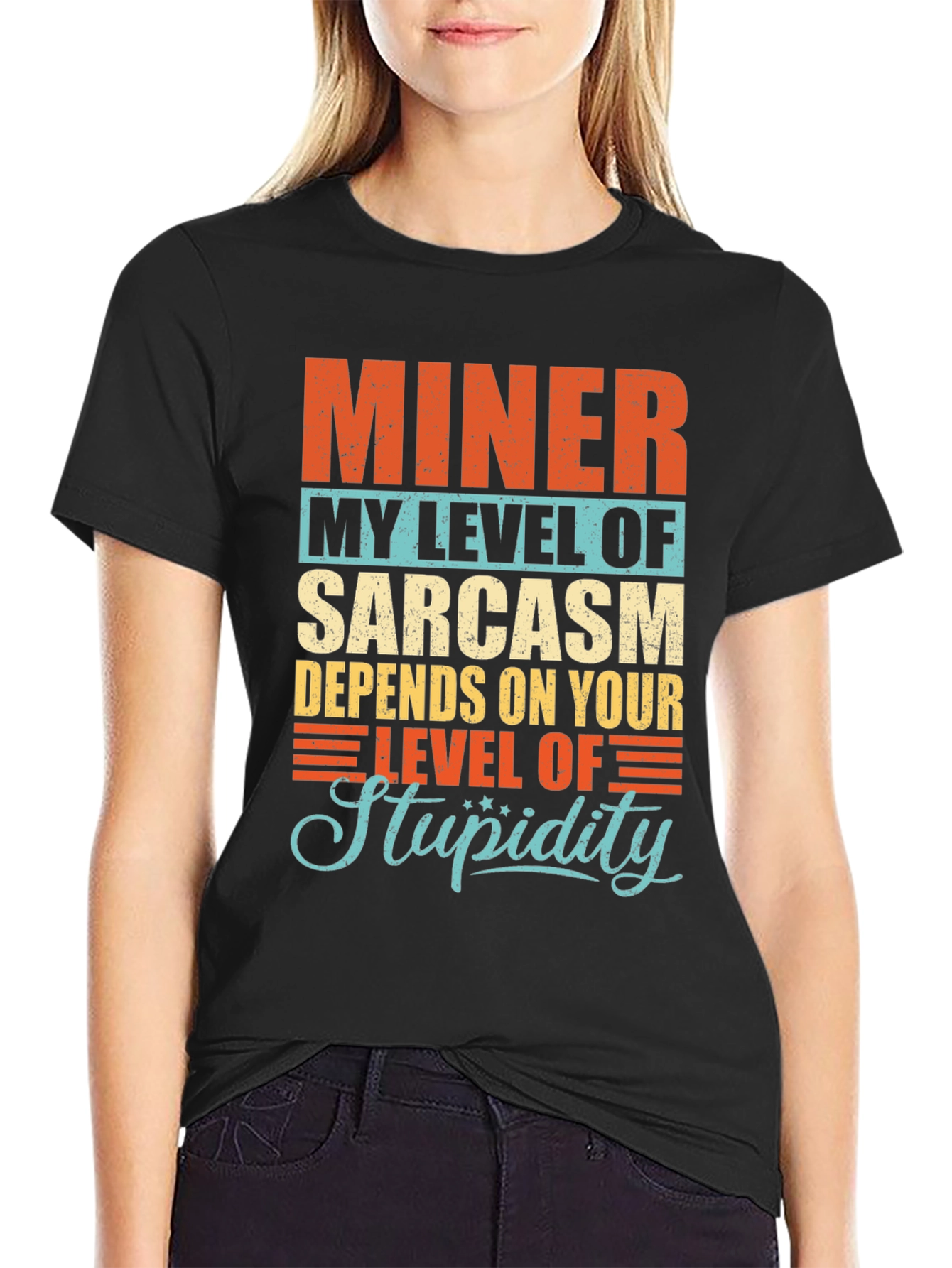 Miner Sarcasm Level Mens Graphic T-Shirt