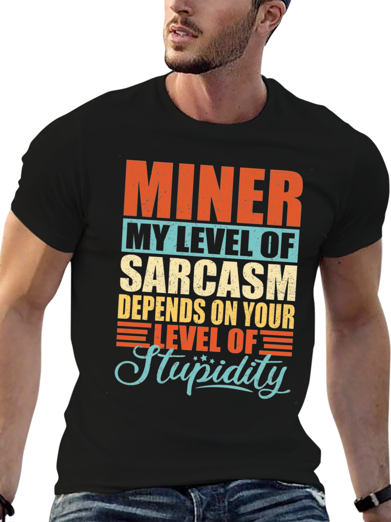 Miner Sarcasm Level Mens Graphic T-Shirt