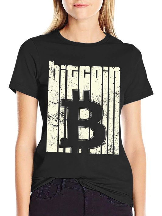Bitcoin Graphic Print Black T-Shirt
