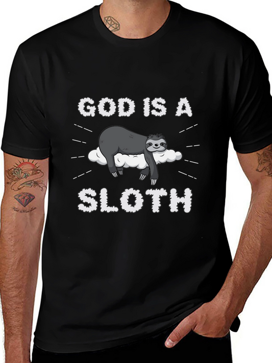 God is a Sloth Funny Graphic Tee