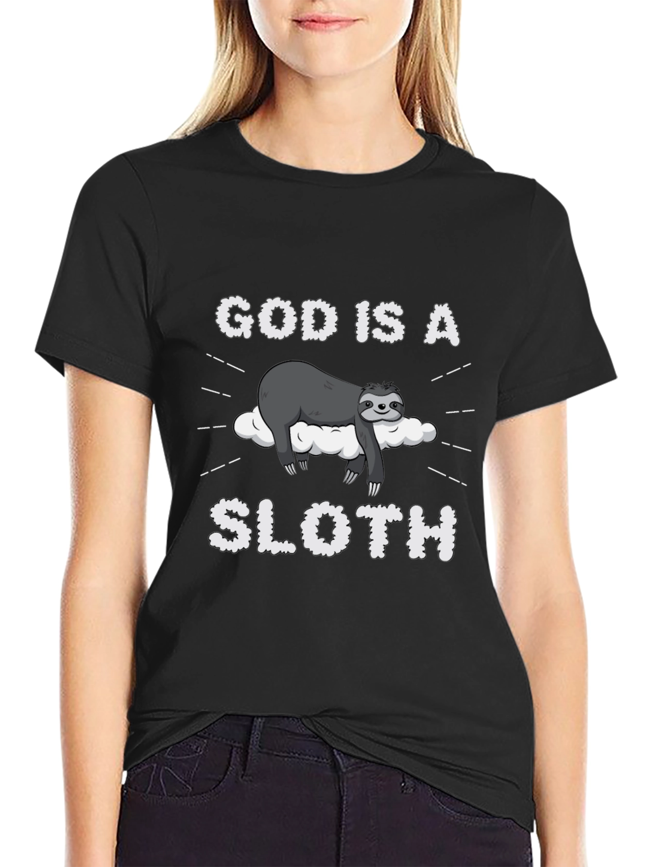 God is a Sloth Funny Graphic Tee