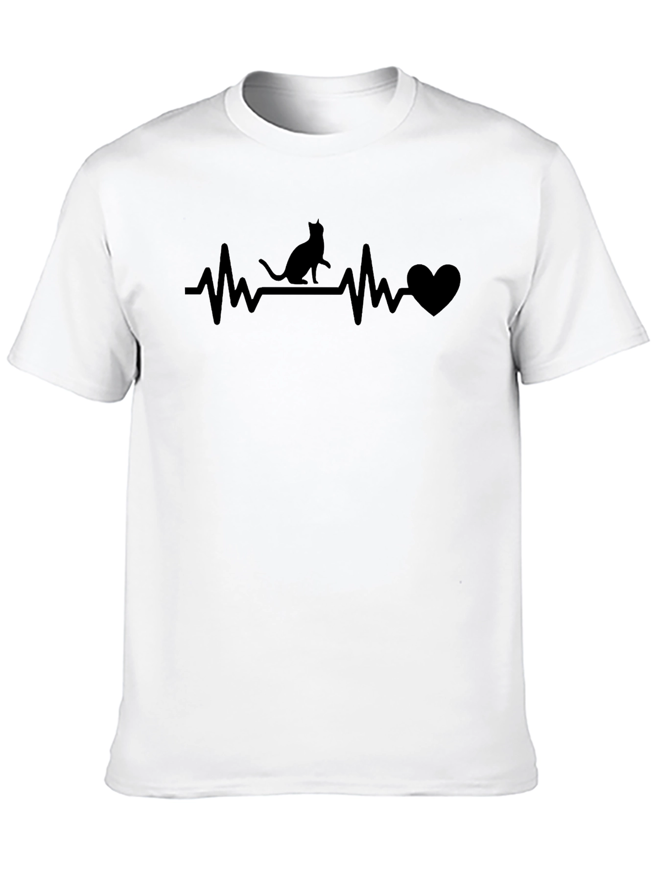 Cat Heartbeat T-Shirt - Unique Graphic Tee