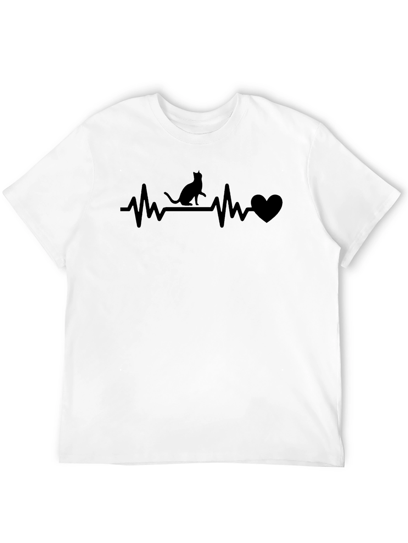 Cat Heartbeat T-Shirt - Unique Graphic Tee