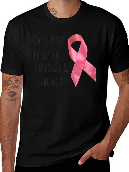 Courage & Strength Breast Cancer Awareness Ribbon T-Shirt