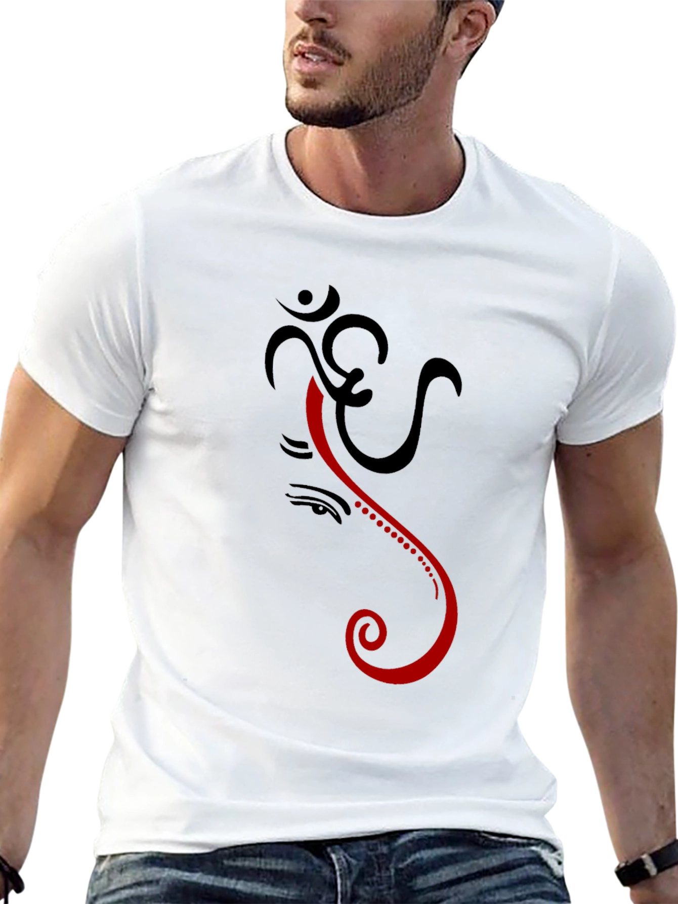Om Ganesh Graphic Tee - Black Cotton Comfort