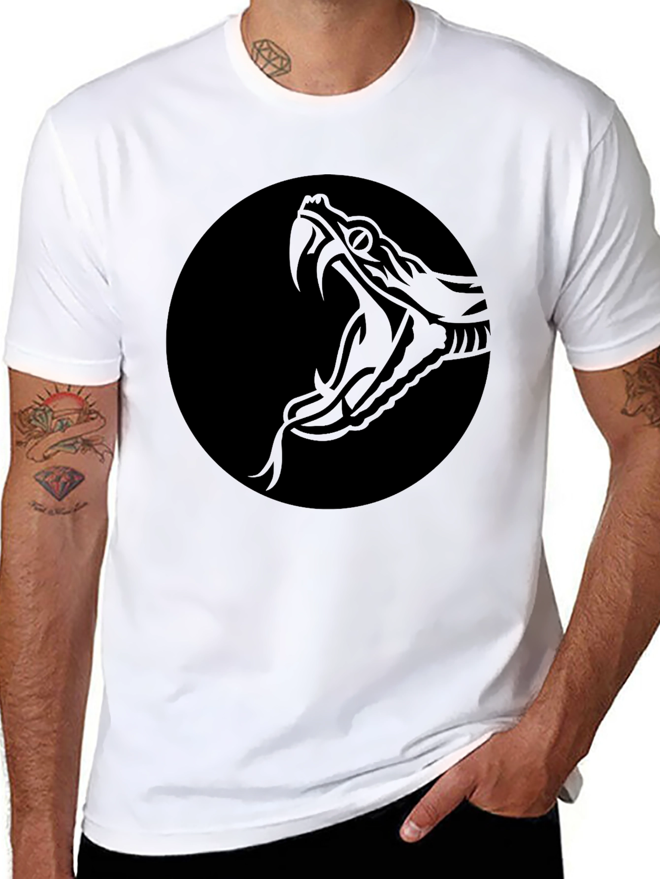 Black Snake Circle Graphic Tee
