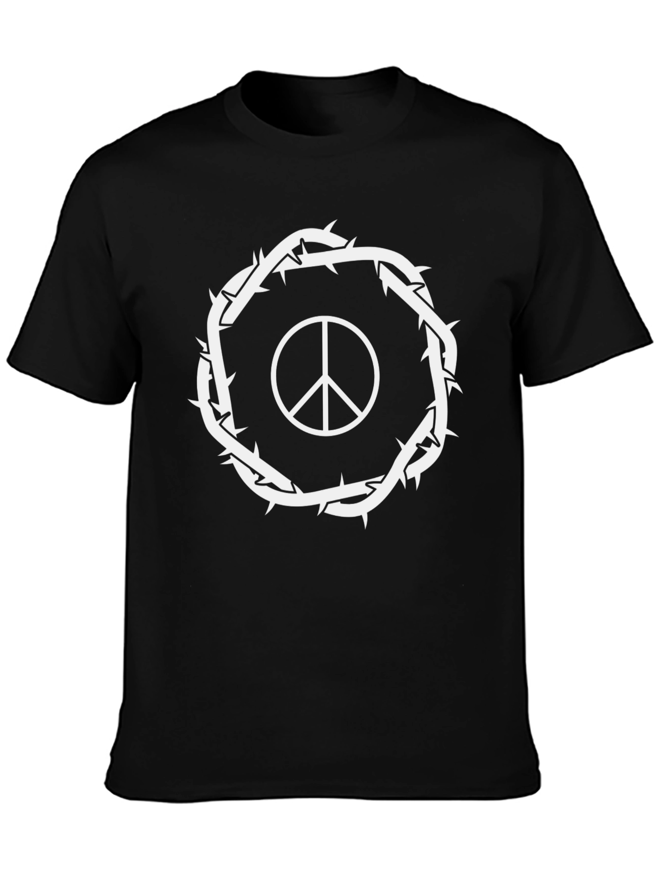 Peace Sign Crown of Thorns Graphic T-Shirt