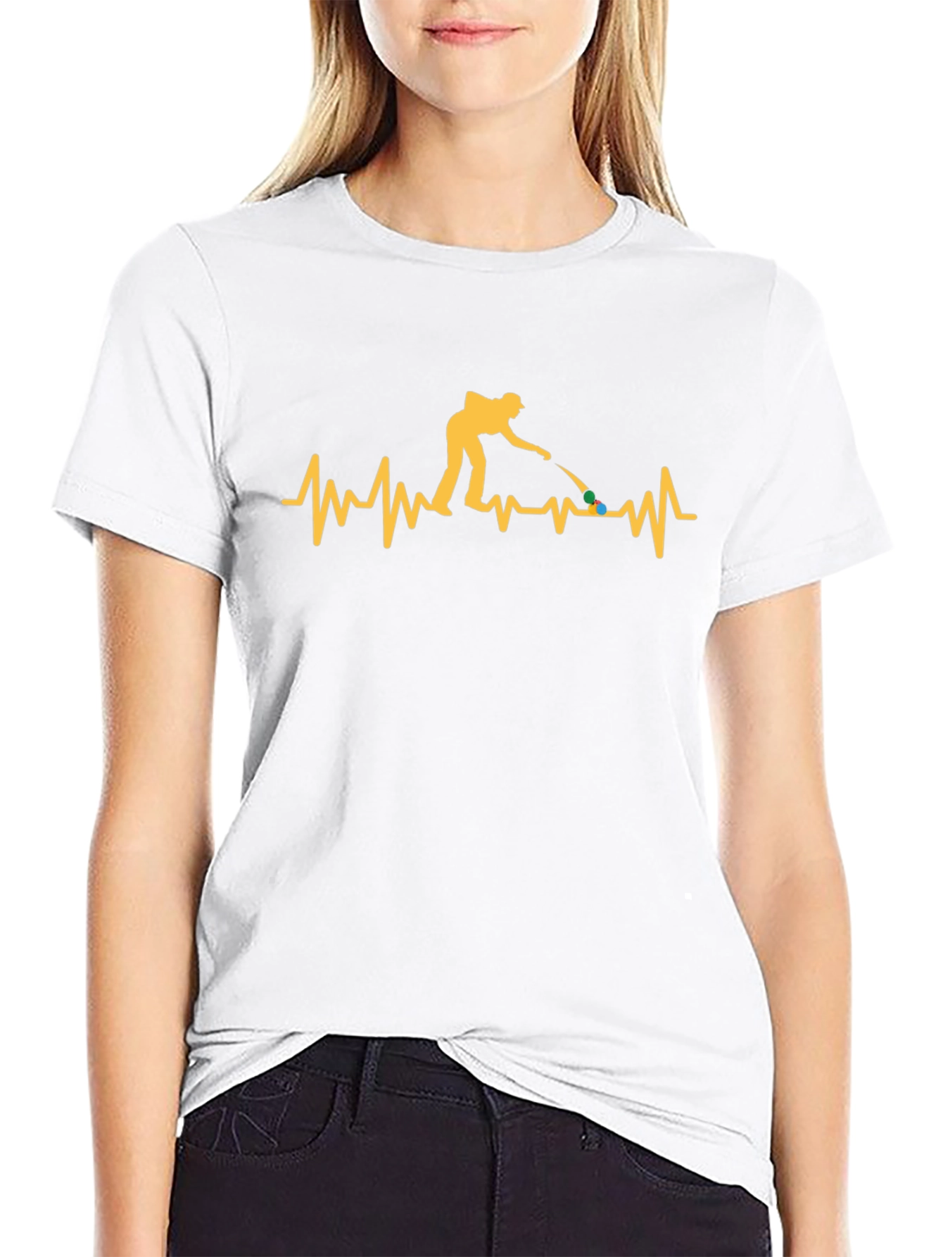 Pool Player Heartbeat Graphic T-Shirt