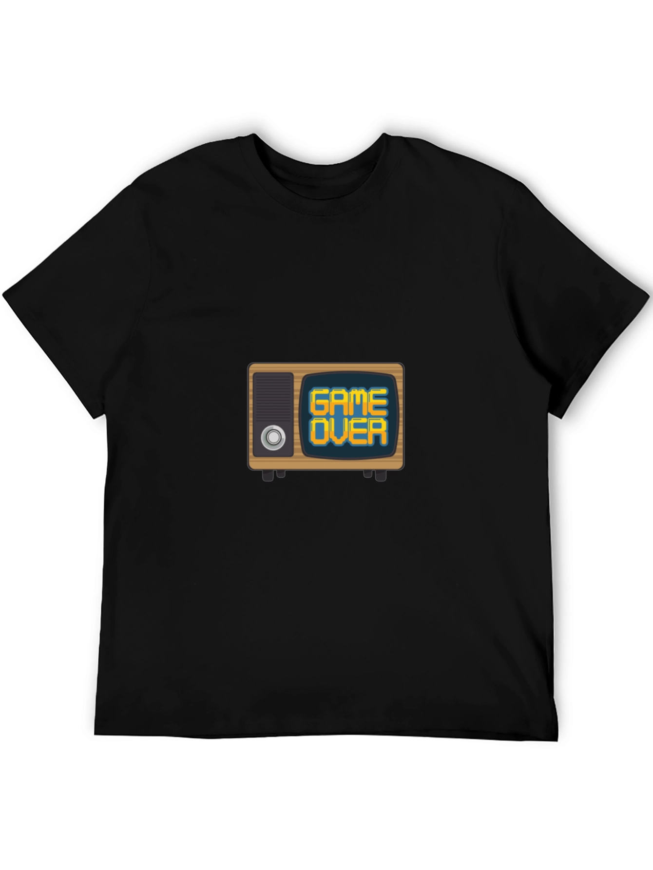 Game Over Retro TV Mens Black Graphic Tee