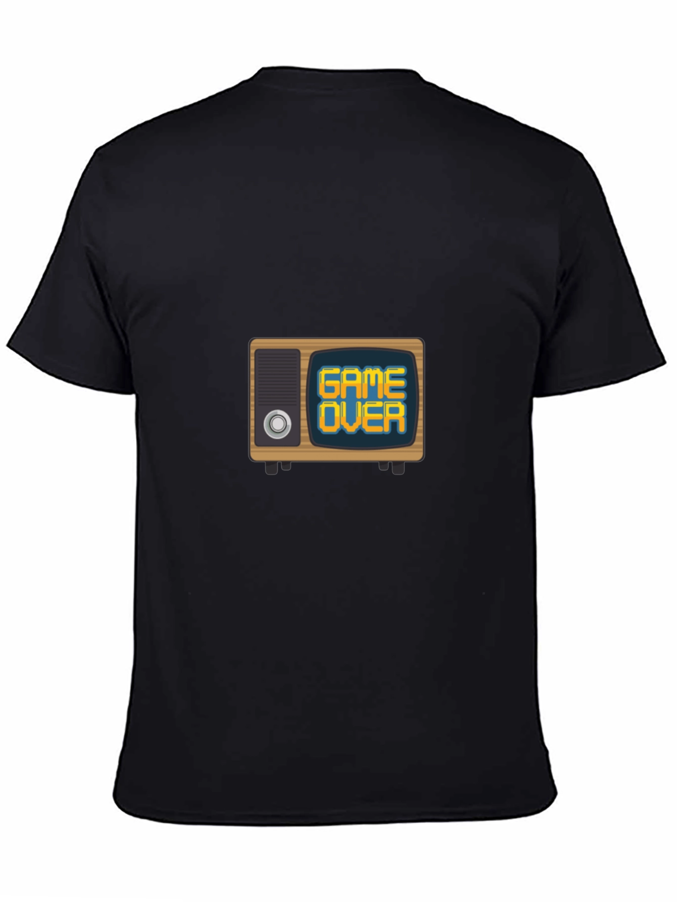 Game Over Retro TV Mens Black Graphic Tee