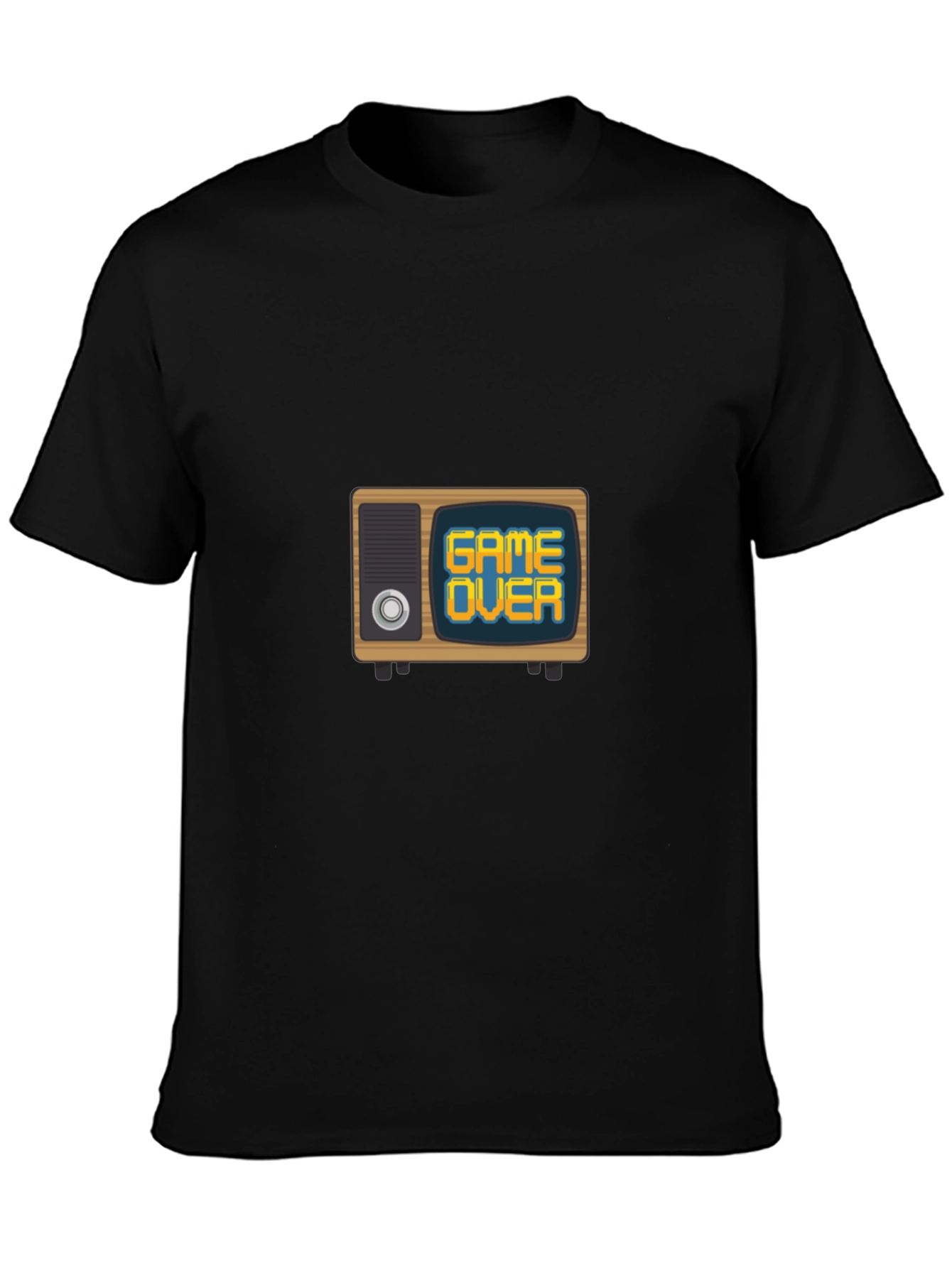 Game Over Retro TV Mens Black Graphic Tee