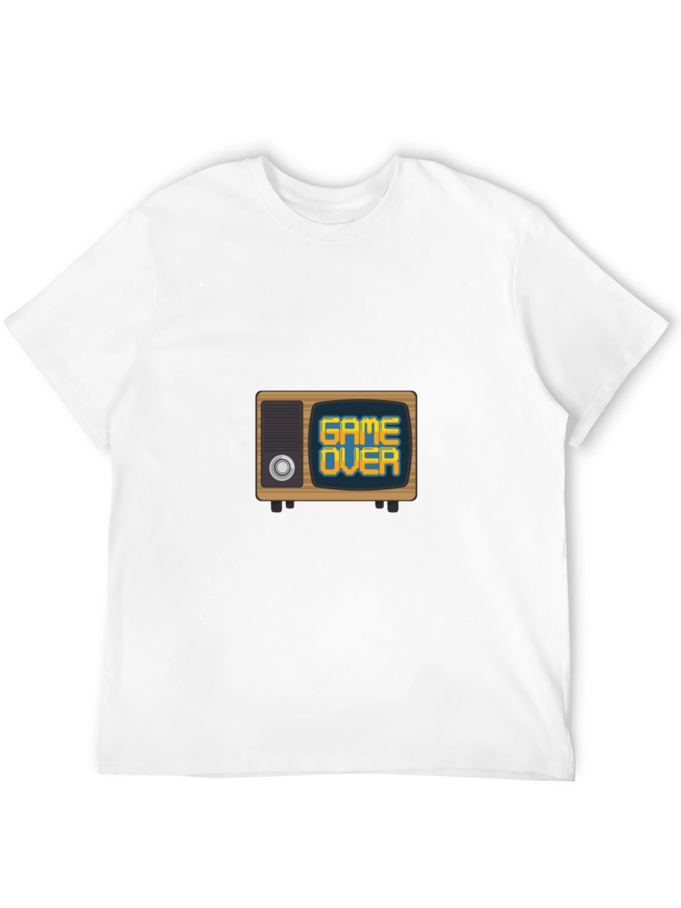 Game Over Retro TV Mens Black Graphic Tee