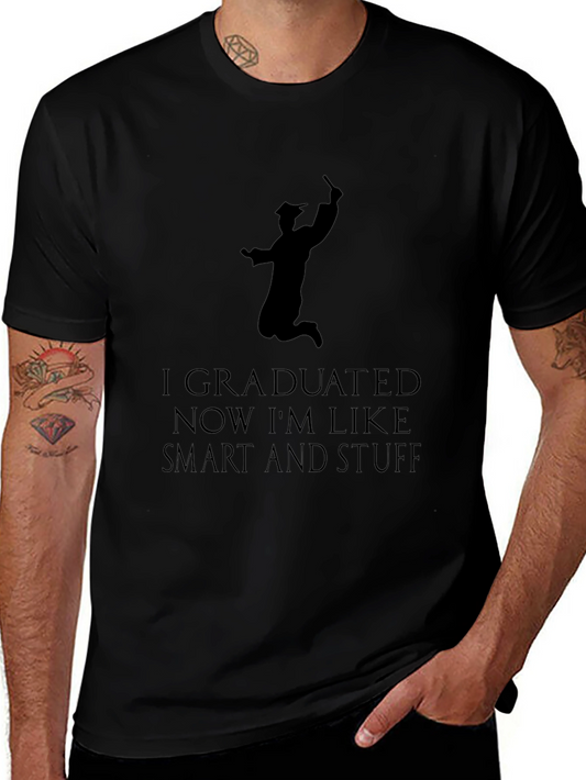 Graduated Smart & Stuff Black T-Shirt