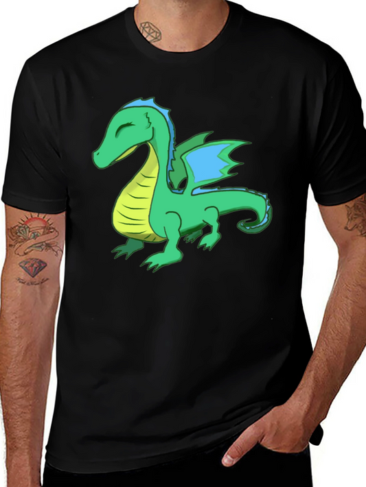 Dragon Graphic Tee - Black Cotton T-Shirt