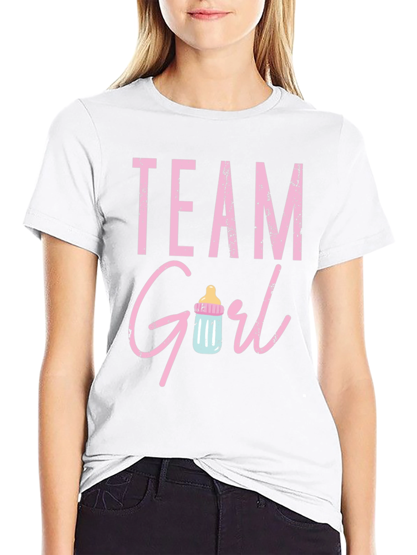 Team Girl Baby Shower Gender Reveal T-Shirt