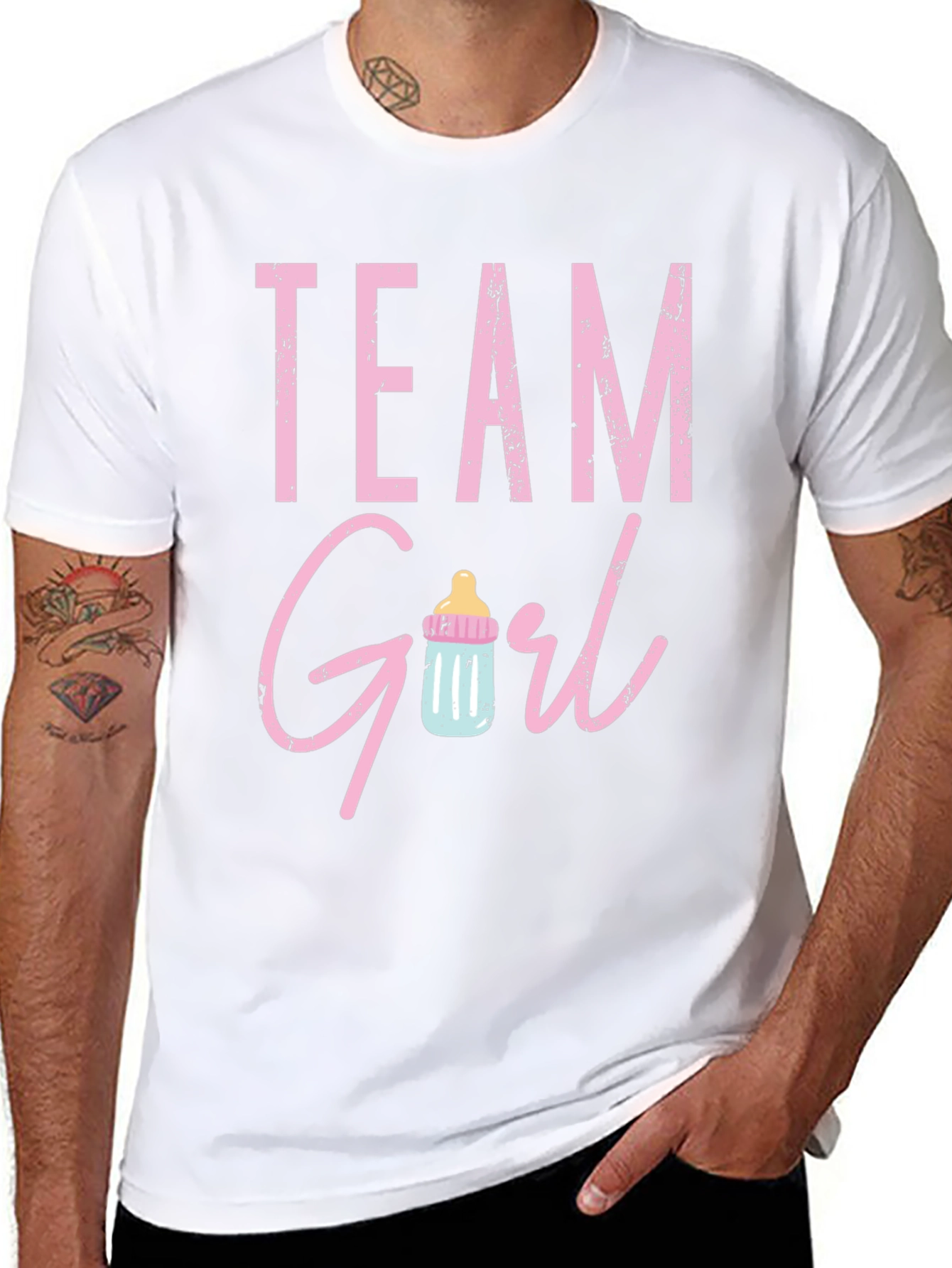 Team Girl Baby Shower Gender Reveal T-Shirt