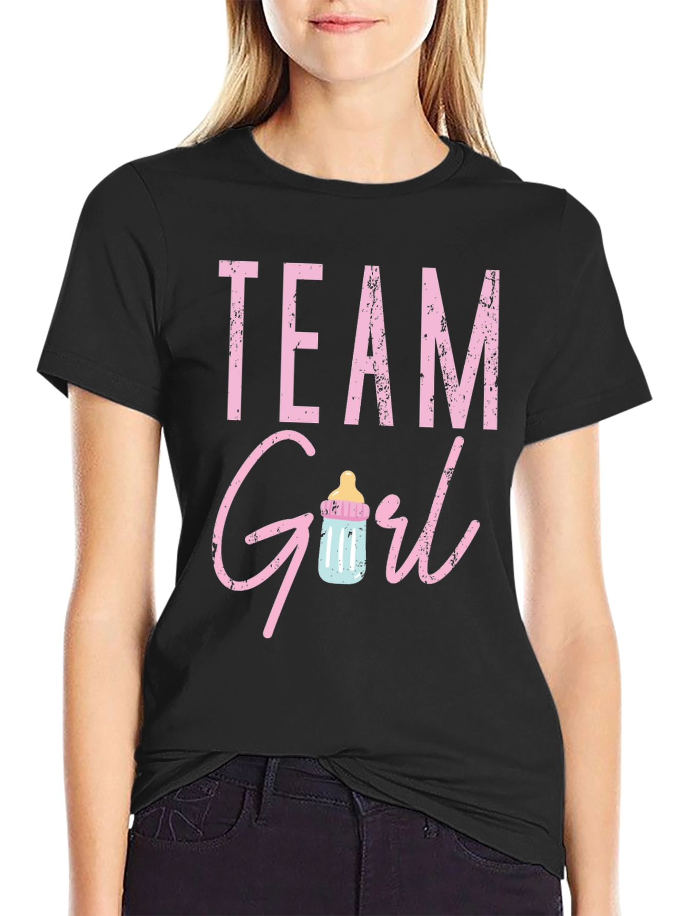Team Girl Baby Shower Gender Reveal T-Shirt