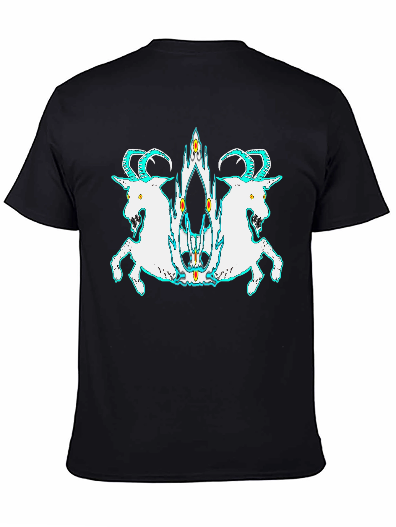 Black T-Shirt with Goat Design