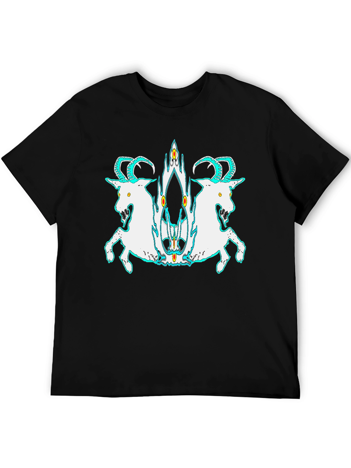 Black T-Shirt with Goat Design