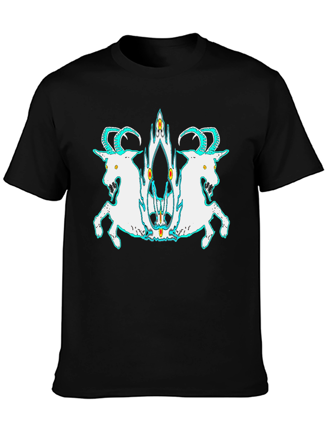 Black T-Shirt with Goat Design