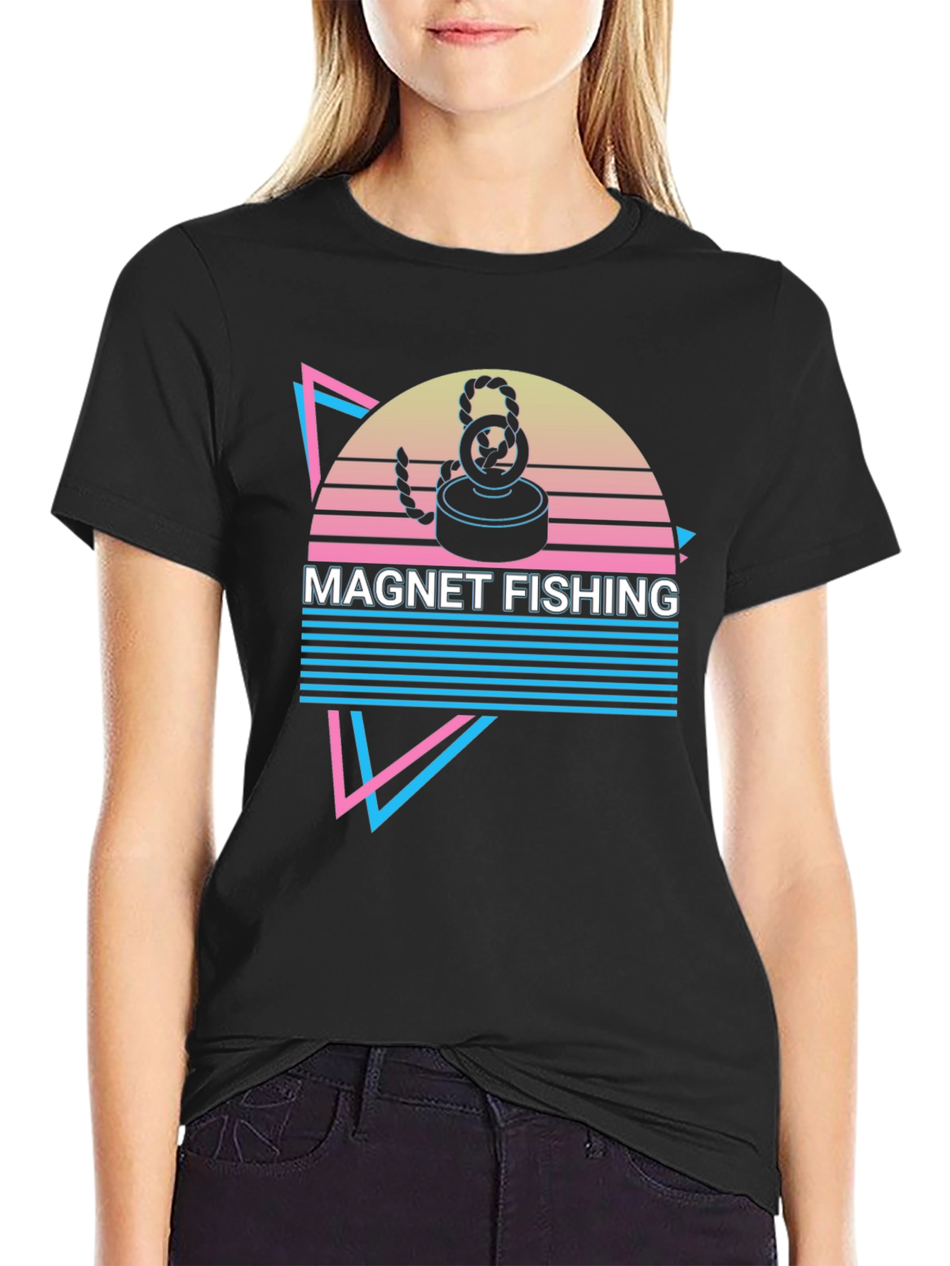 Magnet Fishing Retro T-Shirt Cool Hobby Tee