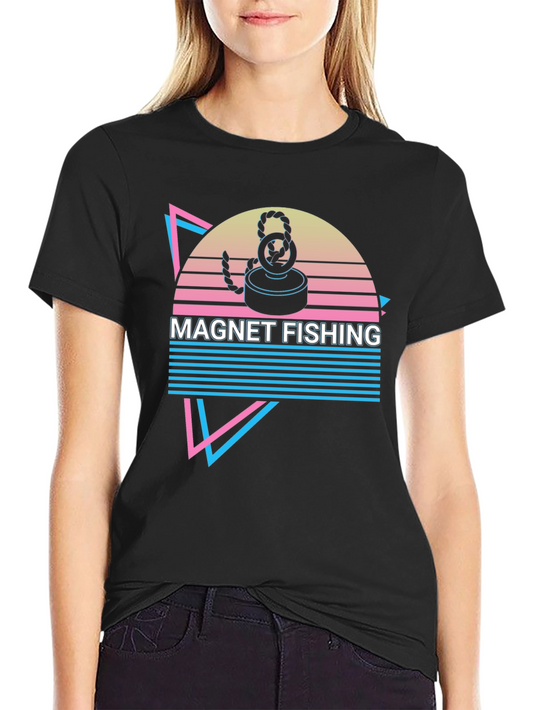 Magnet Fishing Retro T-Shirt Cool Hobby Tee