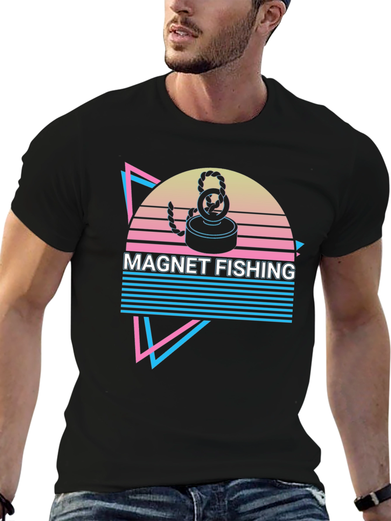 Magnet Fishing Retro T-Shirt Cool Hobby Tee