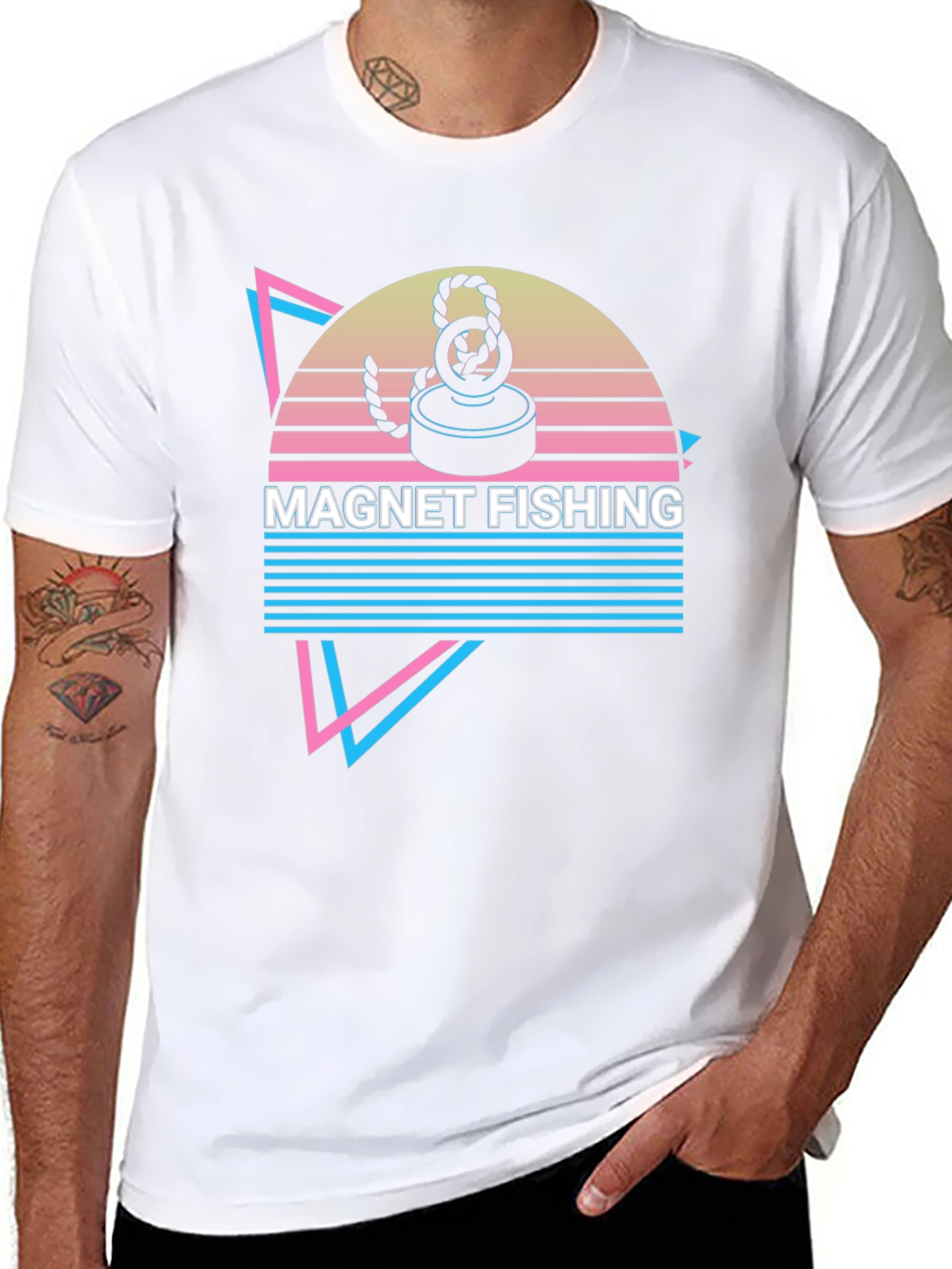Magnet Fishing Retro T-Shirt Cool Hobby Tee