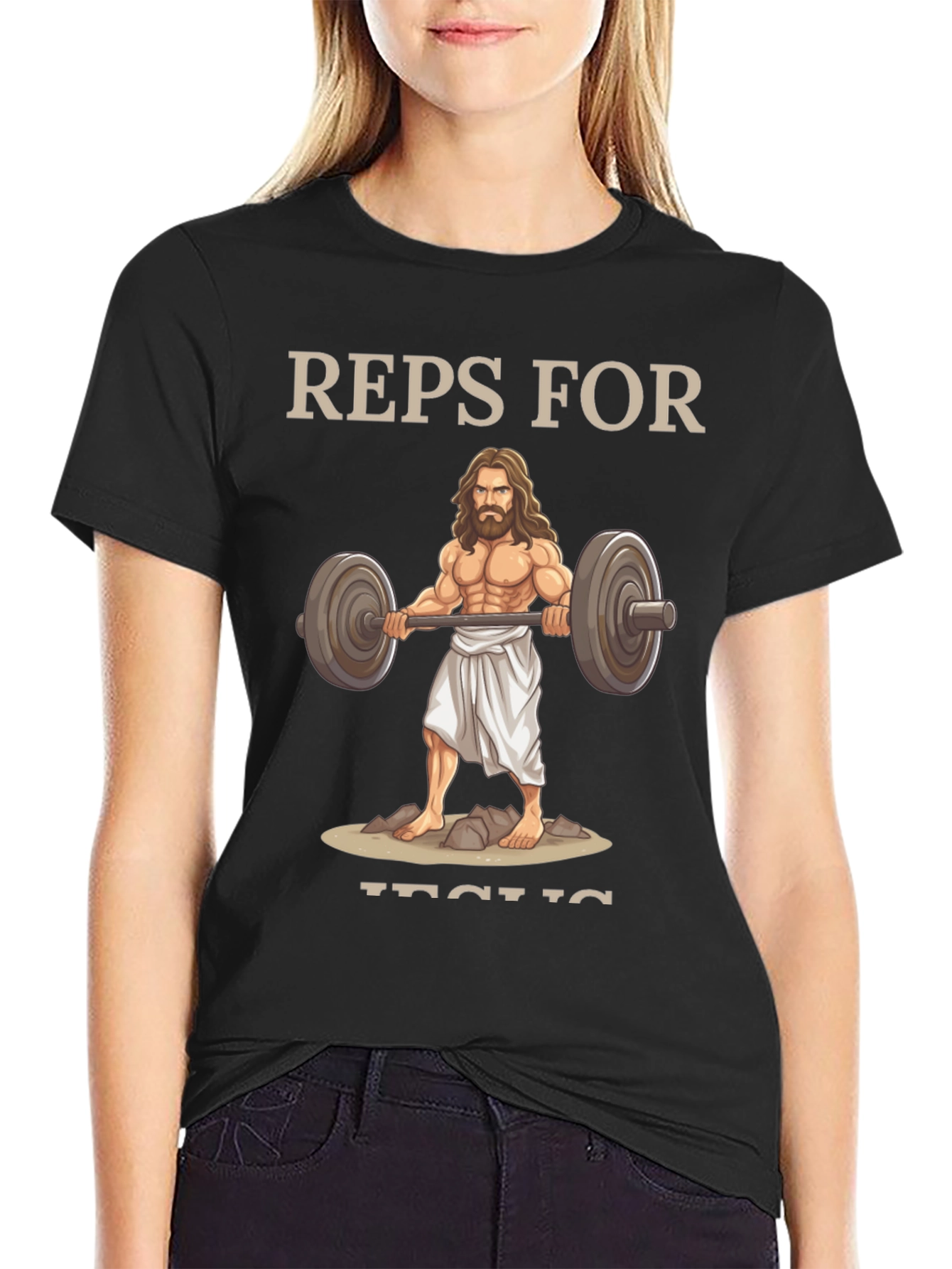 Reps For Jesus T-Shirt | Weightlifting Christian Tee