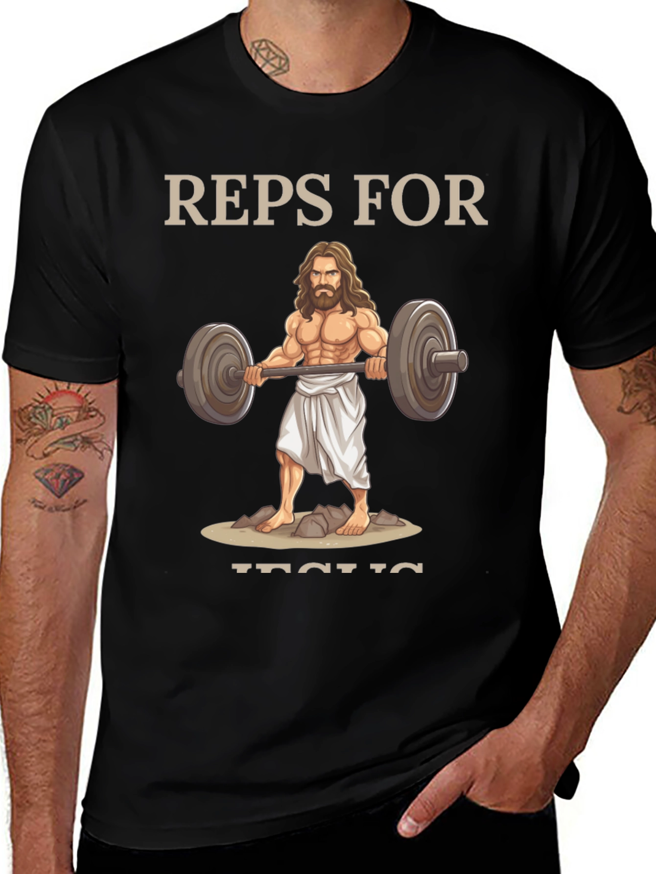 Reps For Jesus T-Shirt | Weightlifting Christian Tee