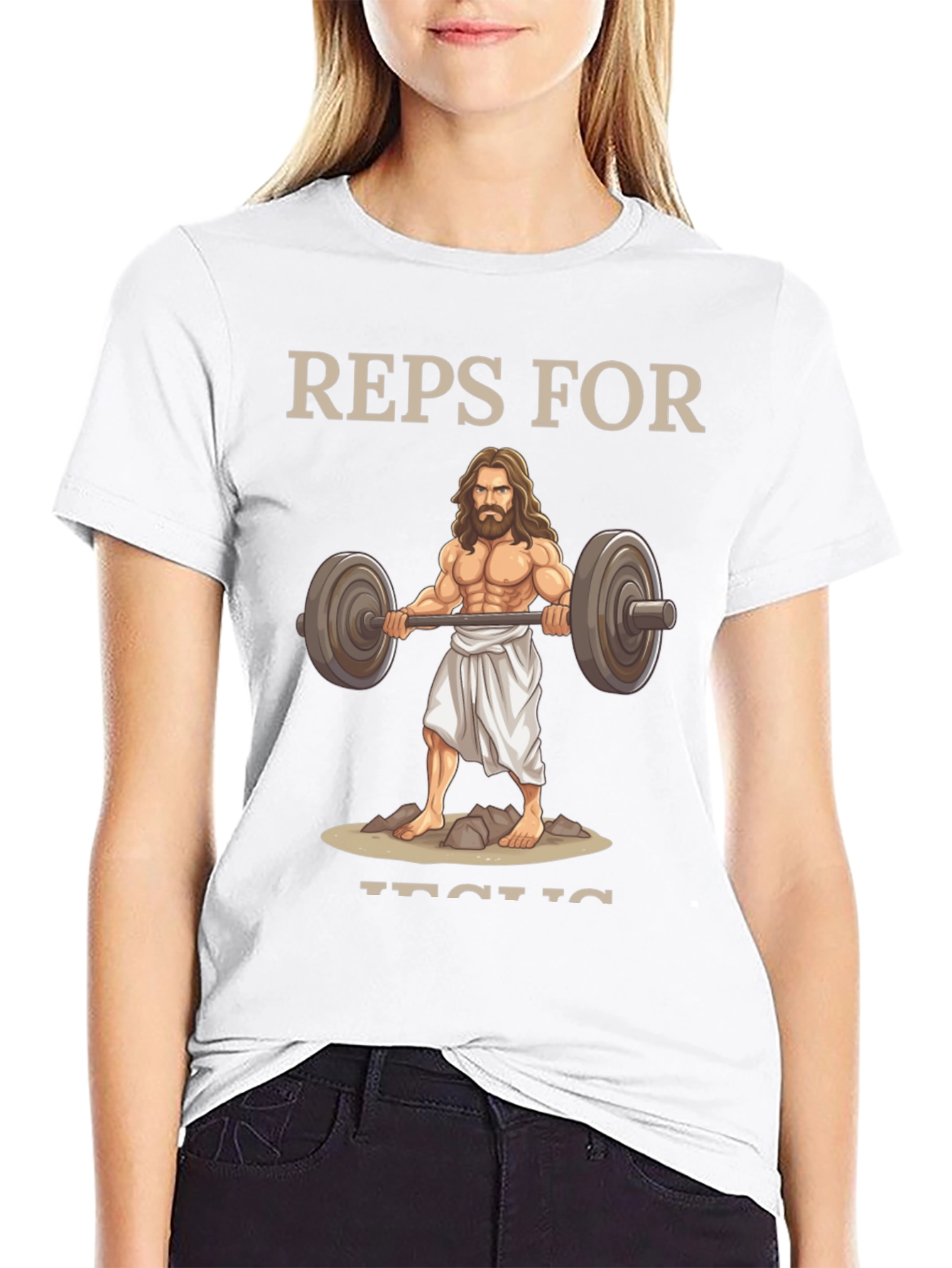 Reps For Jesus T-Shirt | Weightlifting Christian Tee