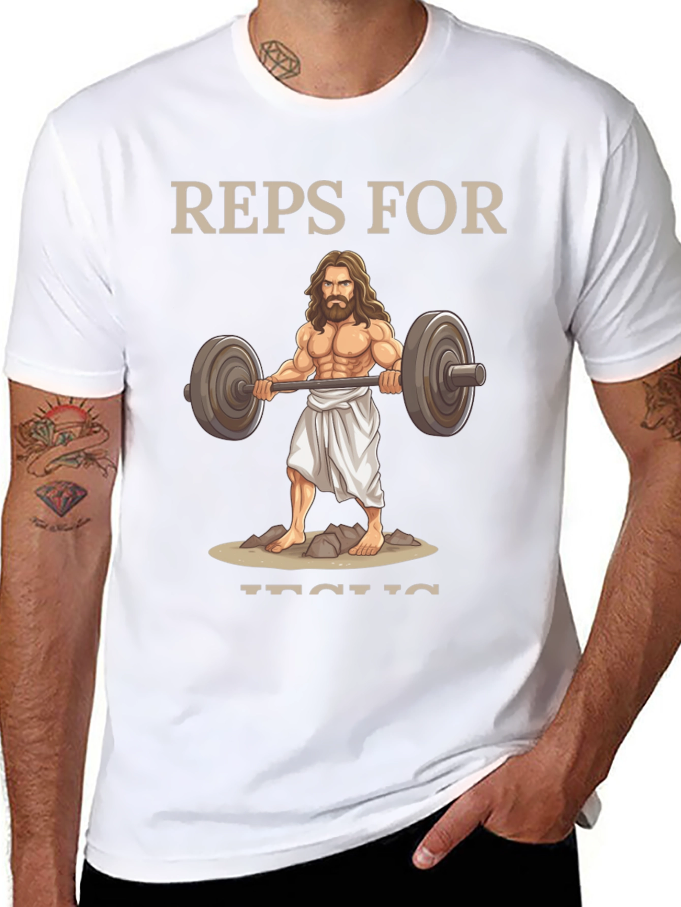 Reps For Jesus T-Shirt | Weightlifting Christian Tee