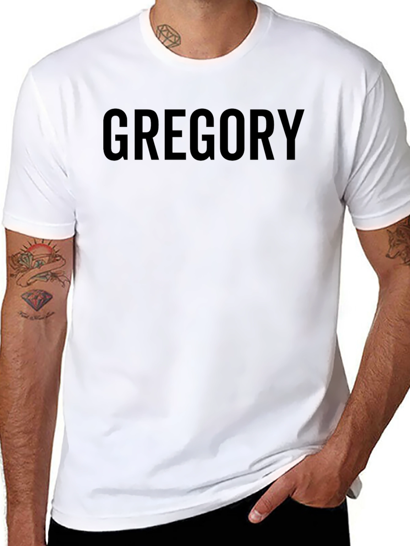 Gregory Black Cotton Crew Neck T-Shirt