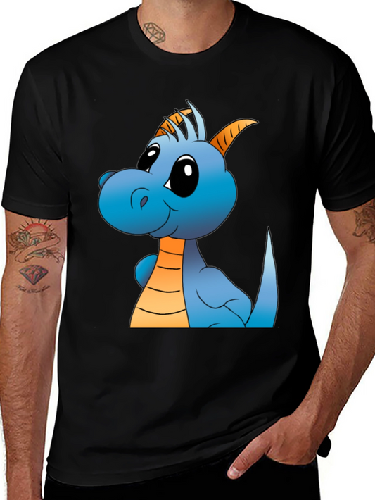 Cute Cartoon Dragon Black T-Shirt