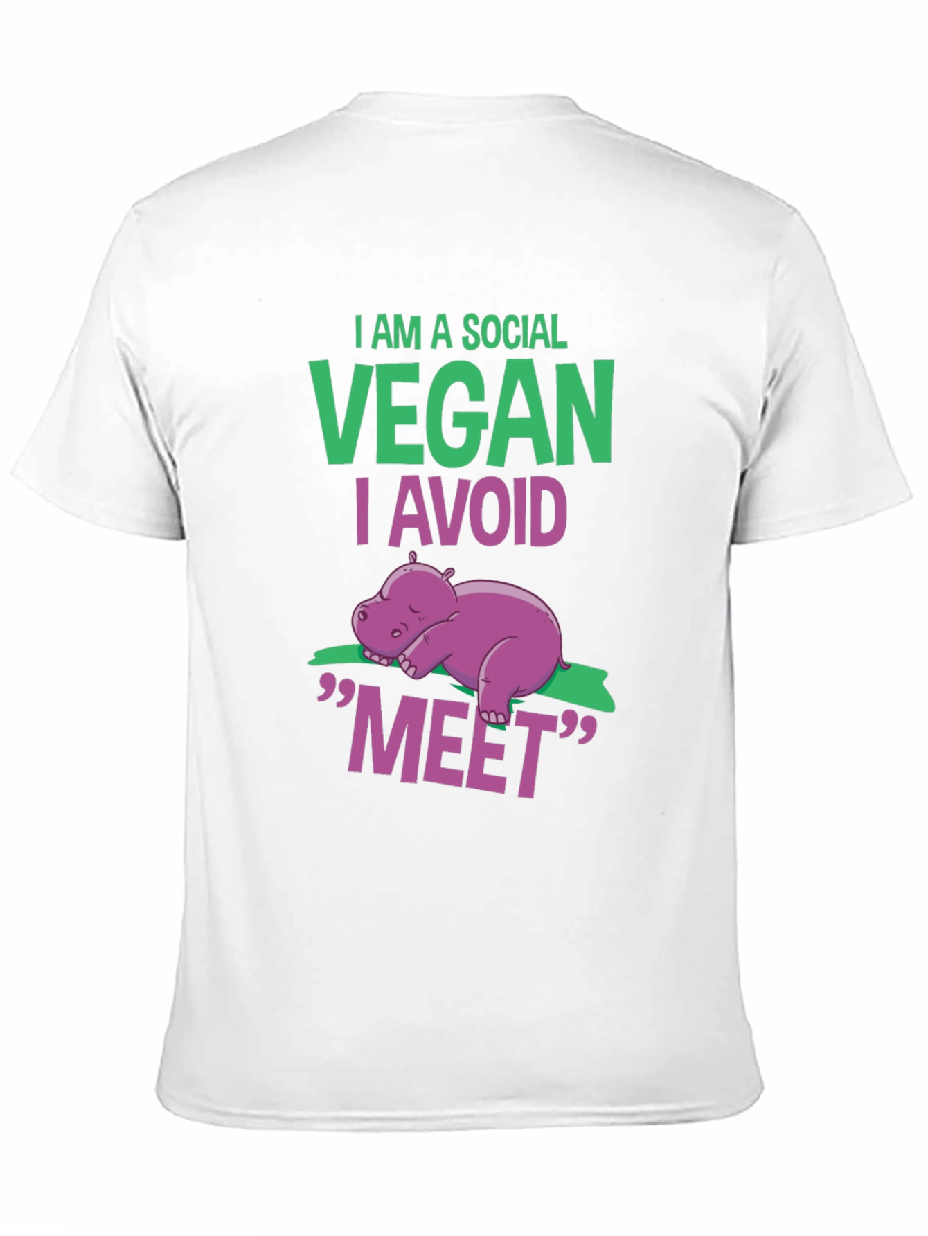 Social Vegan T-Shirt - Avoid Meet Funny Animal Tee