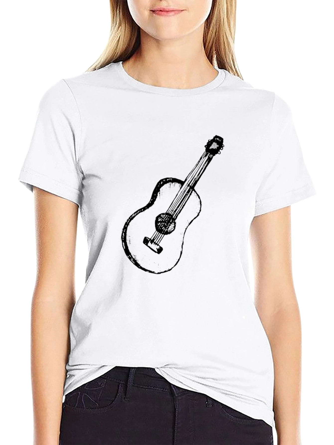 Guitar Graphic Black T-Shirt | Classic Tee
