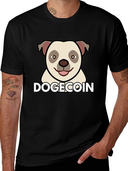 Dogecoin Graphic Tee - Black Cotton Blend T-Shirt