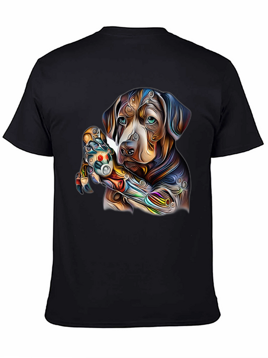 Colorful Dog Art Graphic Print Tee