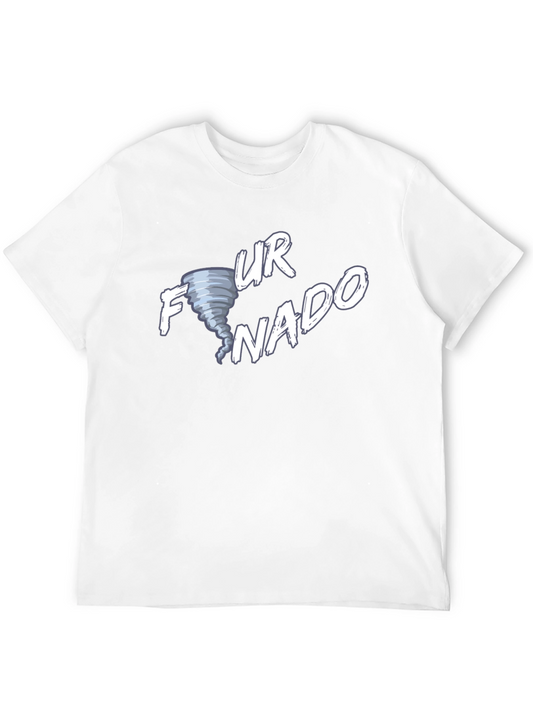 Funny Tornado Graphic Tee - Black Cotton T-Shirt