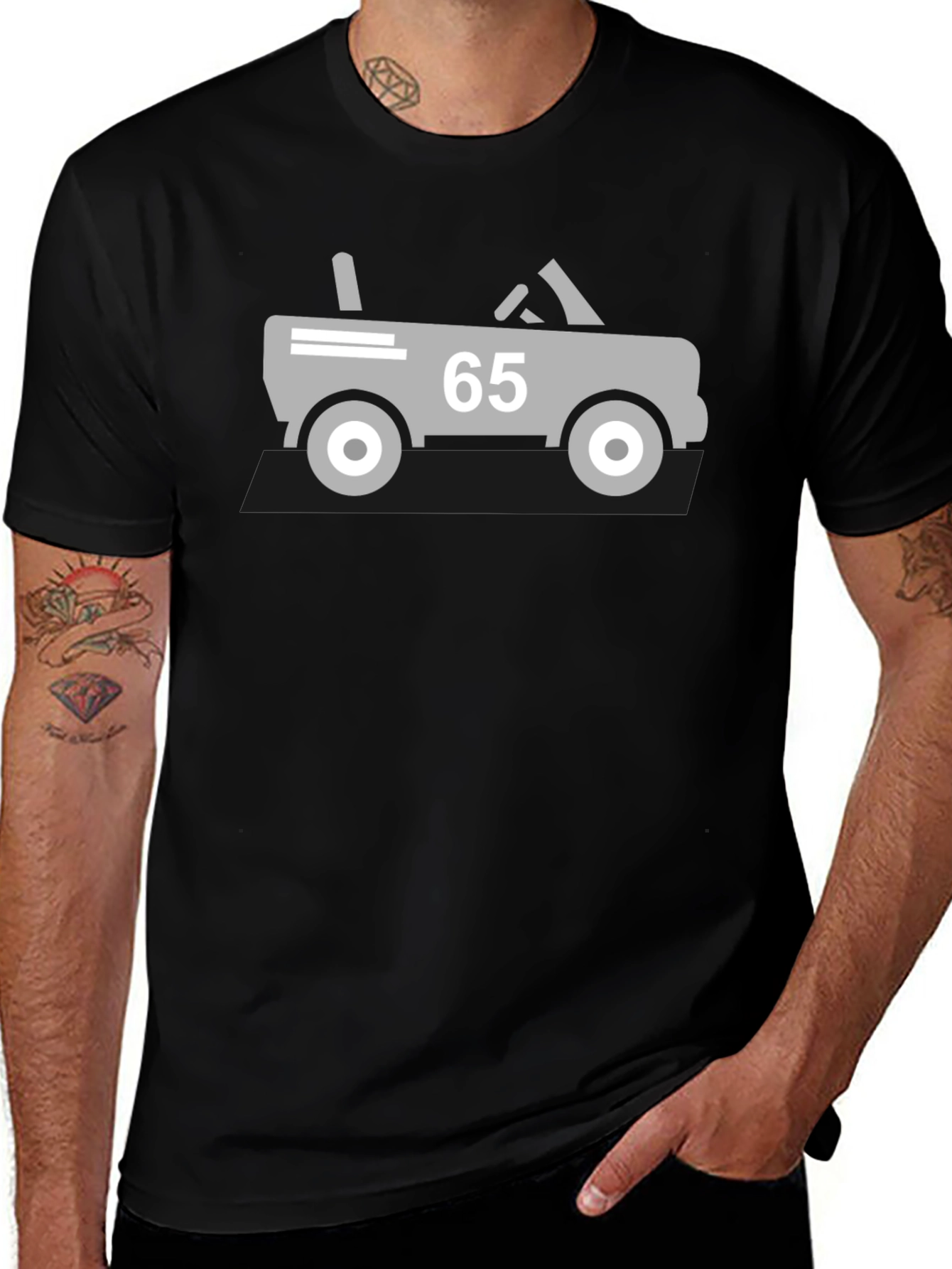 Cool Car Graphic Tee - Mens Black T-Shirt