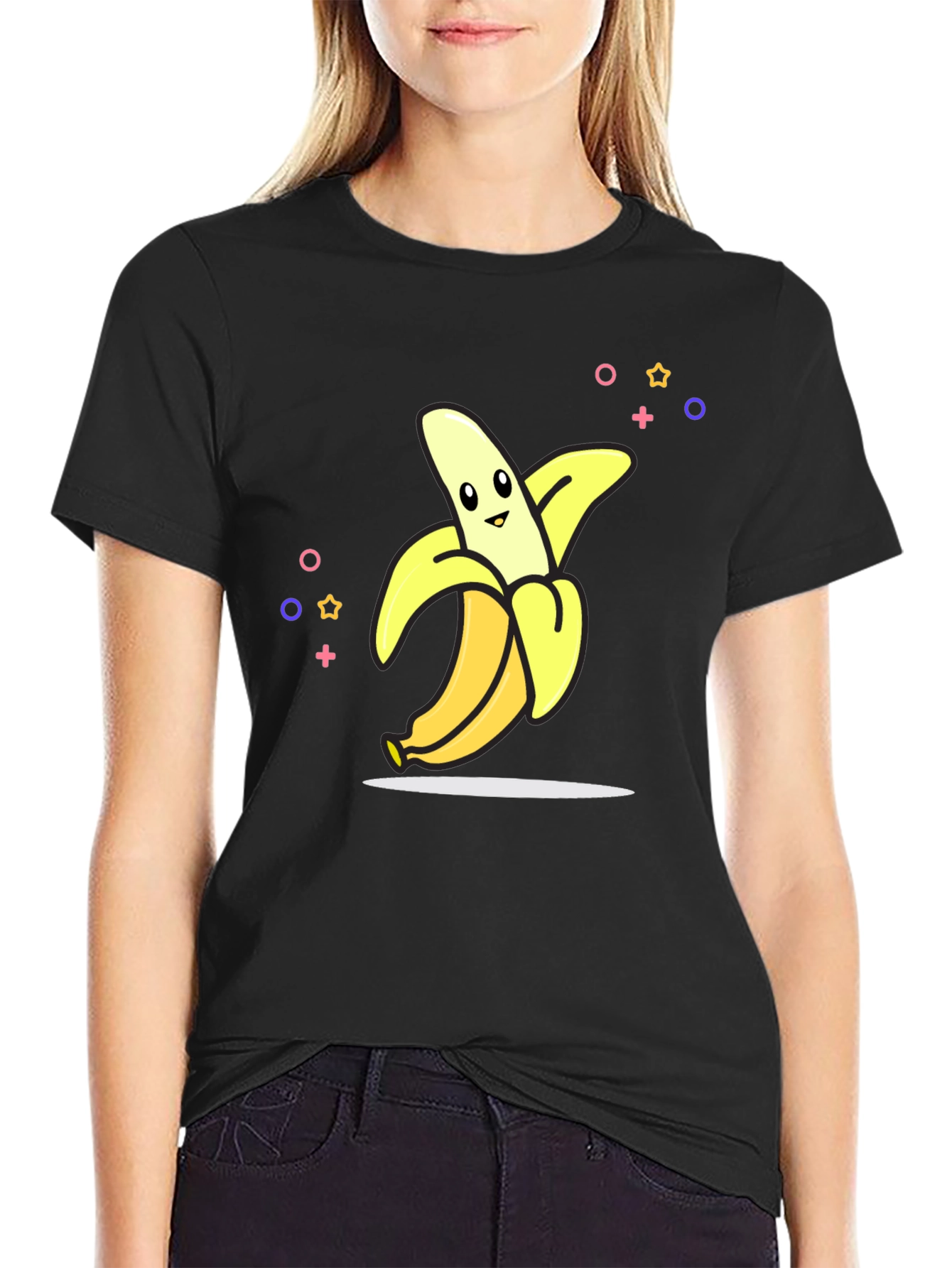 Fun Banana Graphic Black T-Shirt