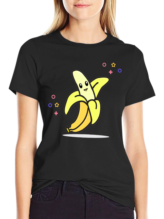 Fun Banana Graphic Black T-Shirt