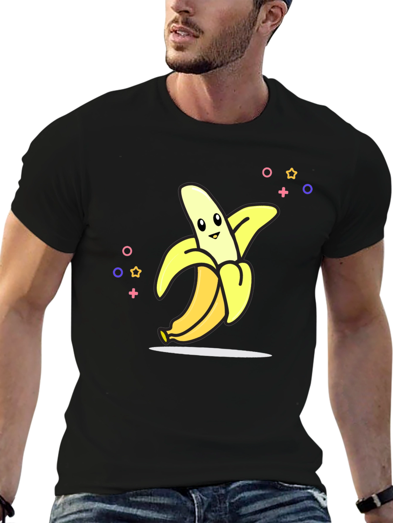 Fun Banana Graphic Black T-Shirt