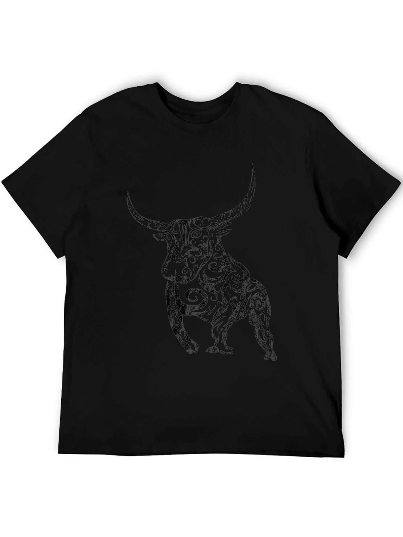 Black Tribal Bull Graphic Tee